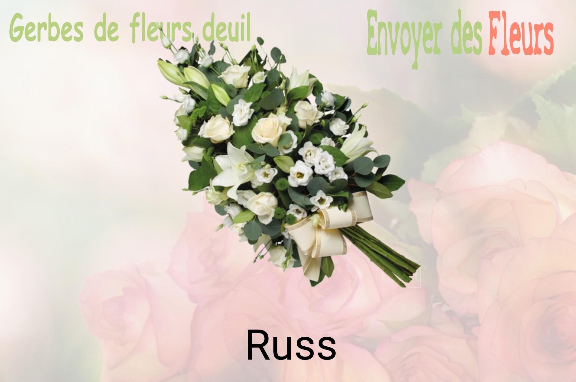 Gerbe de fleurs de deuil livrée à Russ